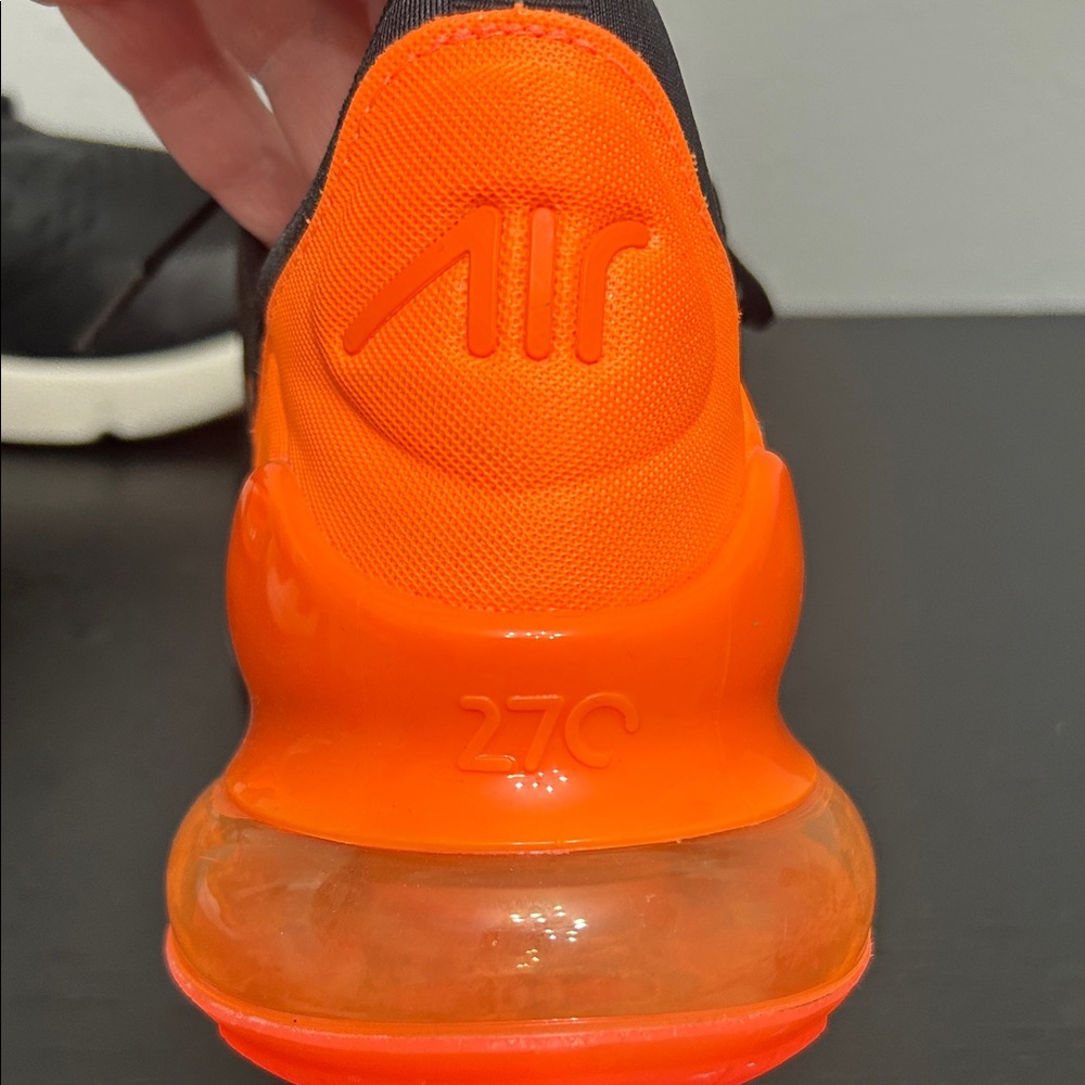 Nike Air Max 270 Black and Orange Athletic Shoes - Picture 9 of 15